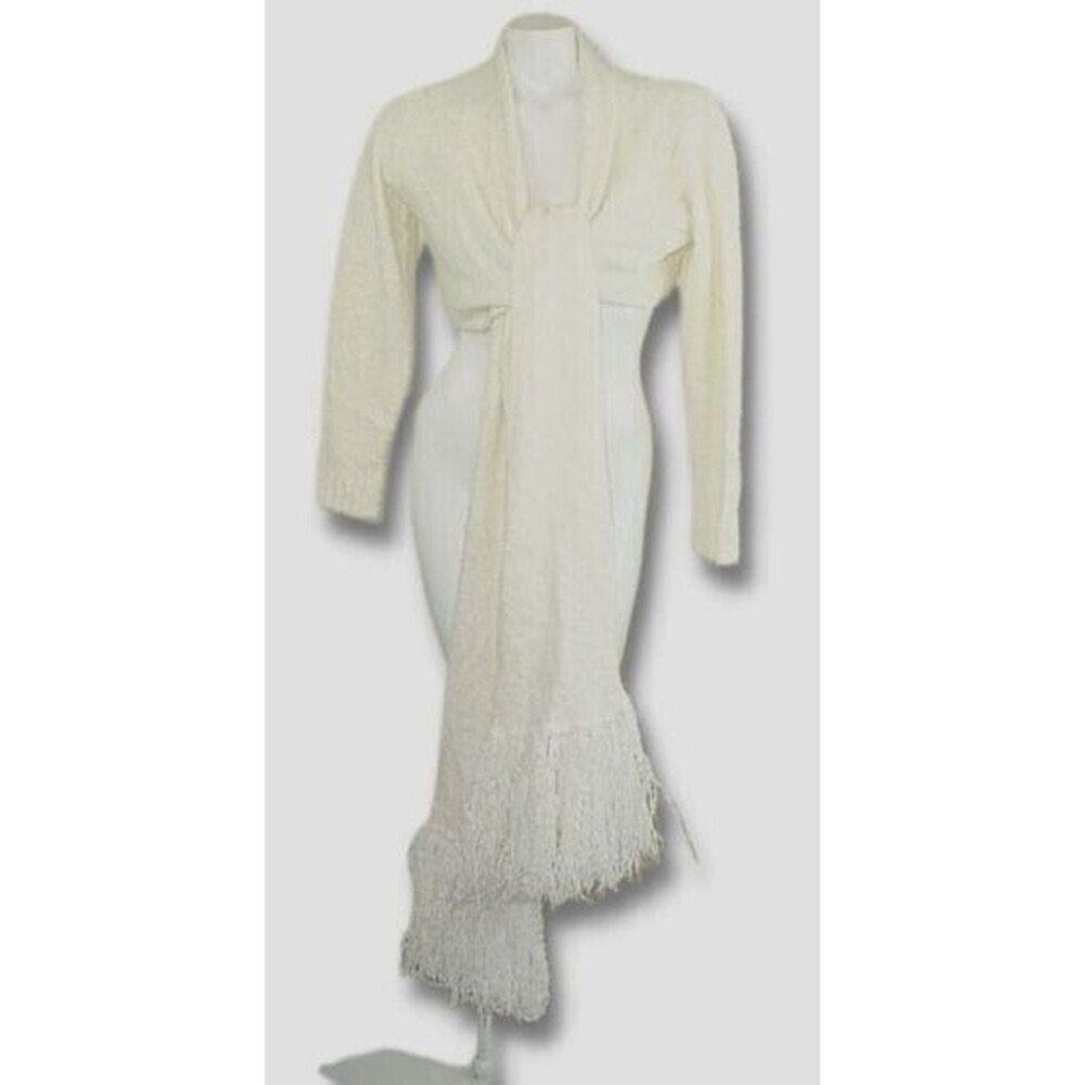 Oboe Sweater Scarf Off White M/L Vintage Y2K 90s Glamorous Pin-Up Style